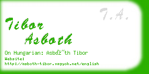 tibor asboth business card